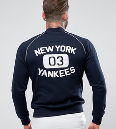 Флисовая куртка с махровым принтом Yankees на спине Majestic эксклюзивно для ASOS - Темно-синий