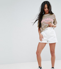 Белые джинсовые шорты с присборенной талией ASOS PETITE - Белый