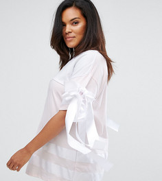 Оверсайз-футболка с контрастными полосками и бантиками ASOS CURVE - Мульти