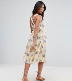 Платье миди с перекрещивающимися бретельками на спине ASOS Maternity - Мульти