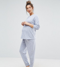 Комплект с джоггерами и свитшотом для беременных ASOS Maternity LOUNGE - Серый