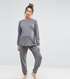 Комплект с джоггерами и свитшотом для беременных ASOS Maternity LOUNGE - Серый