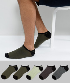 5 пар спортивных носков с контрастными пяткой и носком ASOS - Мульти