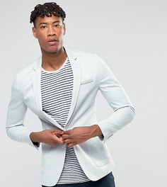 Светло-серый хлопковый блейзер скинни ASOS TALL - Серый