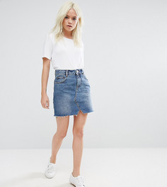 Джинсовая синяя мини-юбка ASOS PETITE - Синий