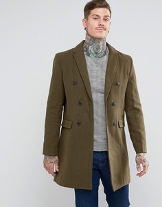 Двубортное пальто с добавлением шерсти Bellfield - Зеленый