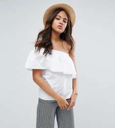 Хлопковый топ на одно плечо ASOS TALL - Белый