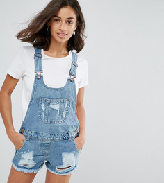 Короткий джинсовый комбинезон с прорехами Parisian Petite - Синий
