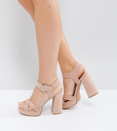 Сандалии на платформе для широкой стопы ASOS HEARTS - Бежевый