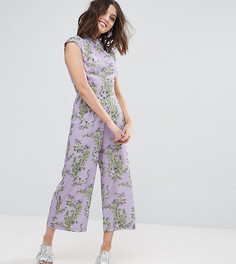 Комбинезон с высоким воротом и широкими штанинами ASOS PETITE - Фиолетовый