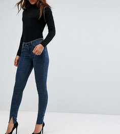 Джинсы скинни с классической талией и разрезами у кромки ASOS TALL LISBON - Синий