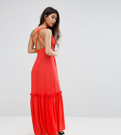 Платье макси с перекрестной отделкой на спине Boohoo Petite - Оранжевый