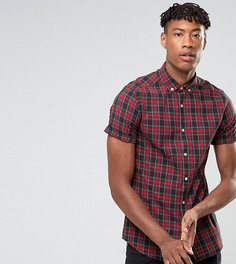 Узкая рубашка в клетку тартан ASOS TALL - Темно-синий