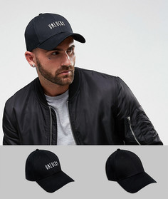 2 бейсболки (черный, с вышивкой) ASOS - Черный