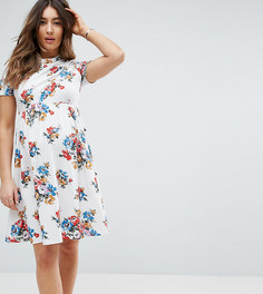 Платье с цветочным принтом и отделкой спереди ASOS Maternity - Мульти
