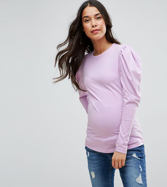 Топ с присборенными рукавами 3/4 ASOS Maternity - Фиолетовый