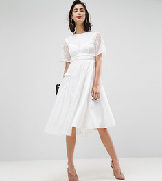 Атласное платье с отстегиваемым бралеттом ASOS PREMIUM - Белый