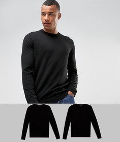 2 хлопковых джемпера ASOS - СКИДКА - Черный