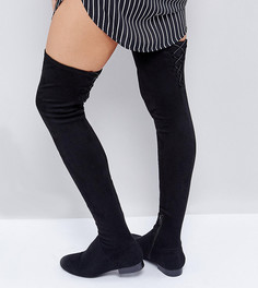 Высокие сапоги на плоской подошве ASOS KASBA - Черный