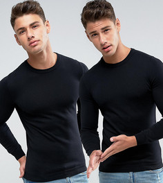 2 черных хлопковых джемпера ASOS - Черный