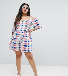 Шорты в клетку ASOS CURVE Co-Ord - Мульти