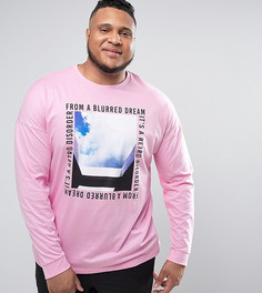 Оверсайз-лонгслив с фотопринтом ASOS PLUS - Розовый