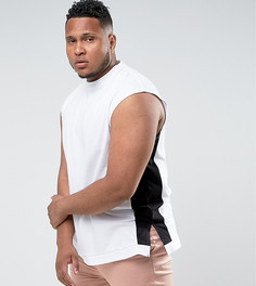 Белая свободная майка со вставками ASOS PLUS - Белый