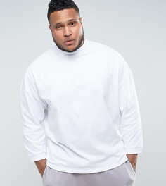 Оверсайз-футболка с высоким воротом и укороченными рукавами ASOS PLUS - Белый