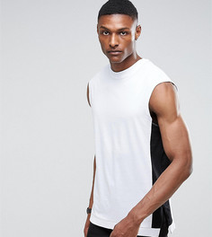 Свободная майка со вставками ASOS TALL - Белый