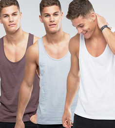 3 майки-борцовки ASOS - СКИДКА - Мульти