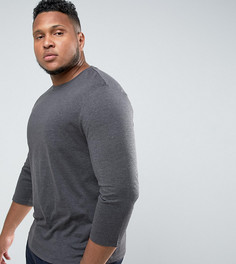 Серая футболка с рукавами 3/4 ASOS PLUS - Серый