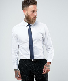 Белая рубашка скинни с темно-синим галстуком ASOS - СКИДКА - Белый