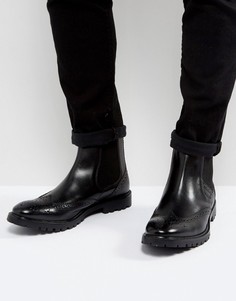 Черные кожаные ботинки челси Base London Bosworth - Черный