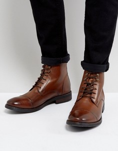 Светло-коричневые кожаные ботинки в стиле милитари Base London Clapham - Рыжий