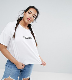 Футболка с принтом Freedom ASOS CURVE - Белый