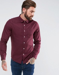 Бордовая рубашка классического кроя ASOS - Красный