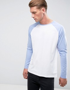 Лонгслив с контрастными рукавами реглан ASOS - Белый