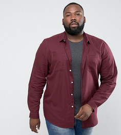 Бордовая рубашка классического кроя ASOS PLUS - Красный