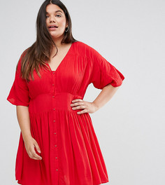 Чайное платье в стиле casual от ASOS CURVE - Красный