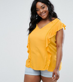 Тканый топ с оборкой Junarose - Белый