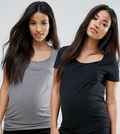 Набор из 2 топов с короткими рукавами для беременных и кормящих Mamalicious - Мульти Mama.Licious