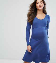 Платье со сборками спереди Mamalicious - Синий Mama.Licious