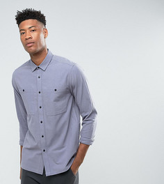 Голубая фактурная рубашка ASOS TALL - Синий