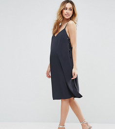 Платье миди на бретелях с люверсами ASOS Maternity - Серый
