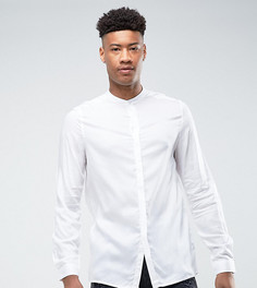Прозрачная рубашка классического кроя с воротником-стойкой ASOS TALL - Белый