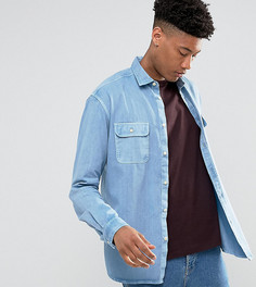 Синяя выбеленная оверсайз-рубашка ASOS TALL - Синий