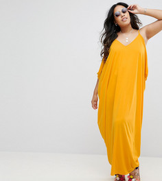 Платье макси с драпировкой ASOS CURVE - Желтый