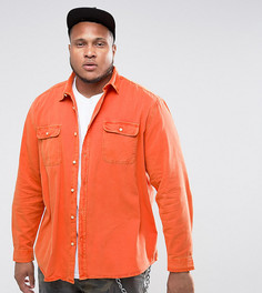 Оранжевая выбеленная оверсайз-рубашка ASOS PLUS - Оранжевый