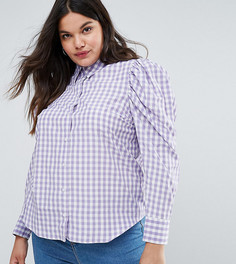 Рубашка в клетку с пышными рукавами ASOS CURVE - Мульти