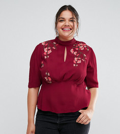 Блузка с вышивкой ASOS CURVE - Красный
